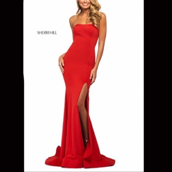 Sherri Hill Dresses & Skirts - Sherri Hill No. 53877 strapless red formal dress